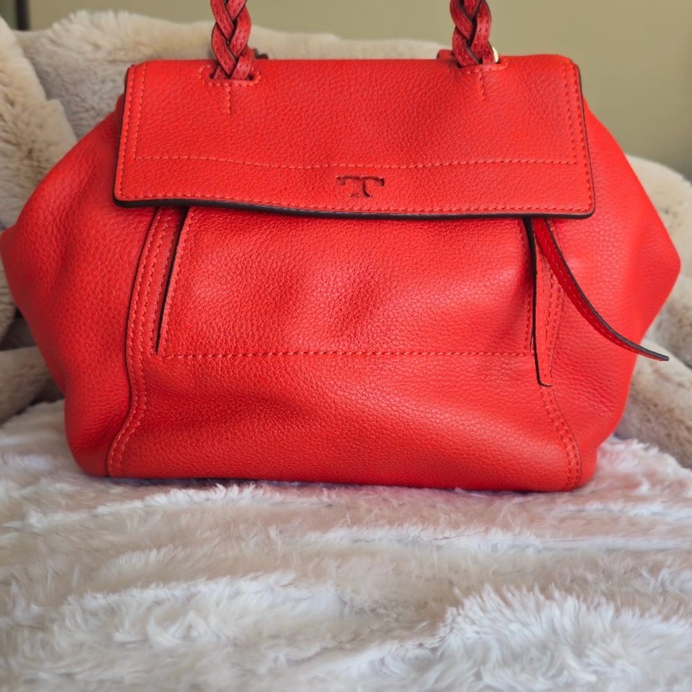 Tory Burch Half Moon Satchel in Red